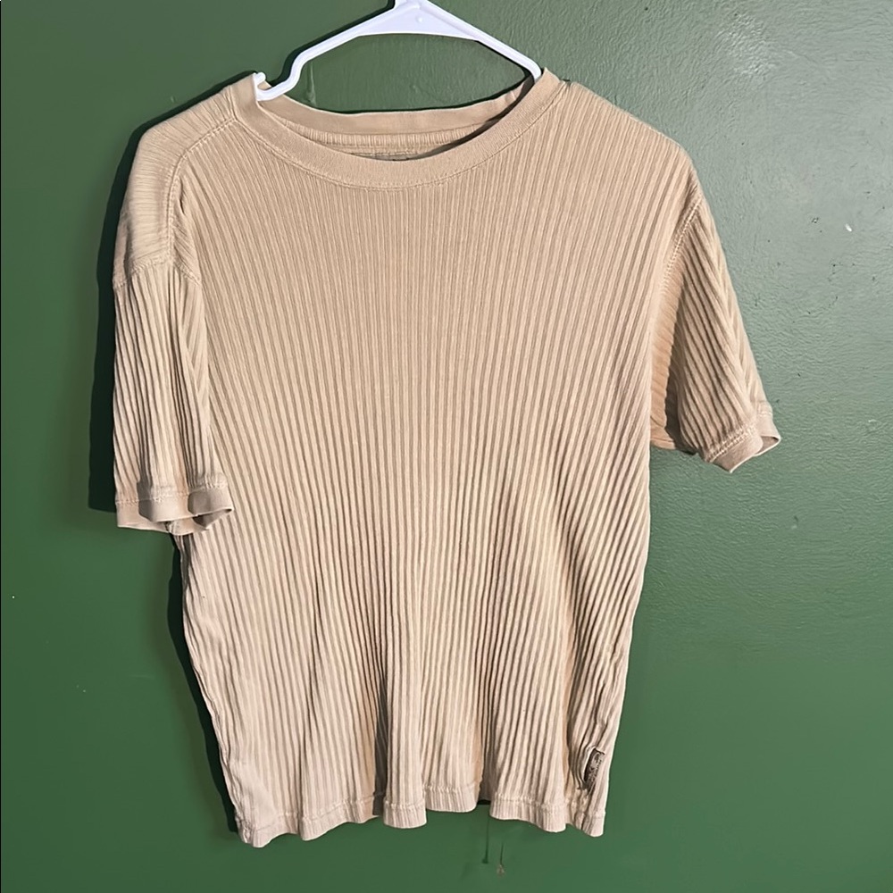 Beige Short Sleeve Men's Tee